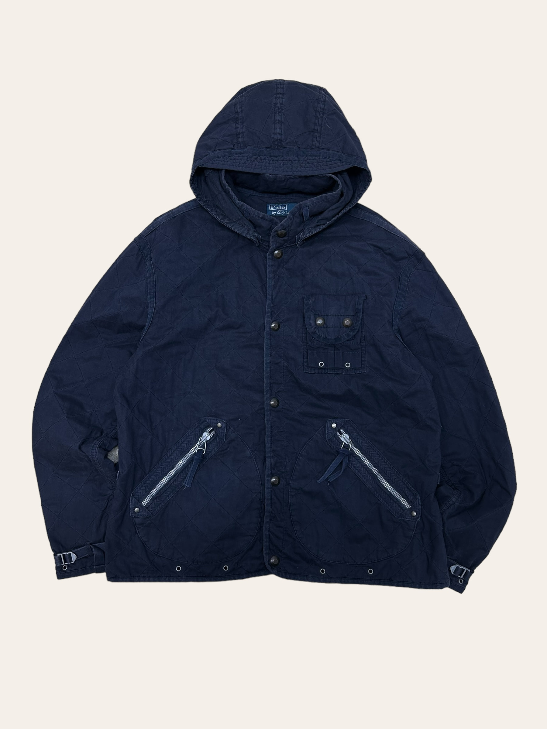 Polo ralph lauren 90&#039;s navy utility quilted jacket XL