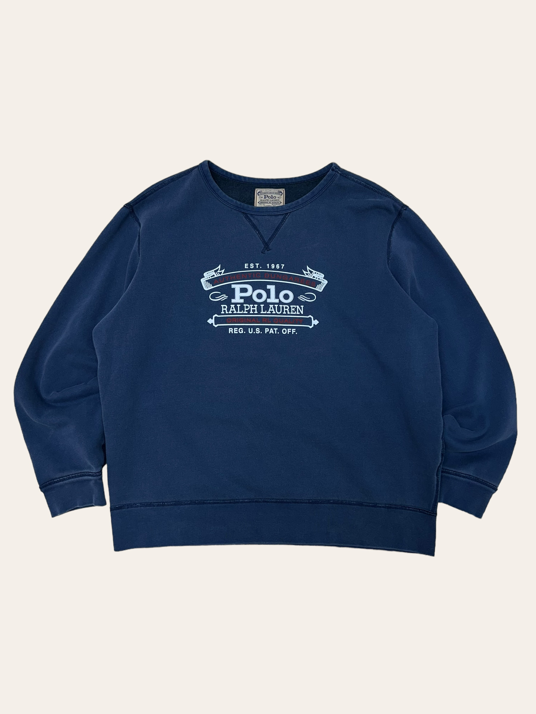 Polo ralph lauren faded blue printing sweatshirt XL