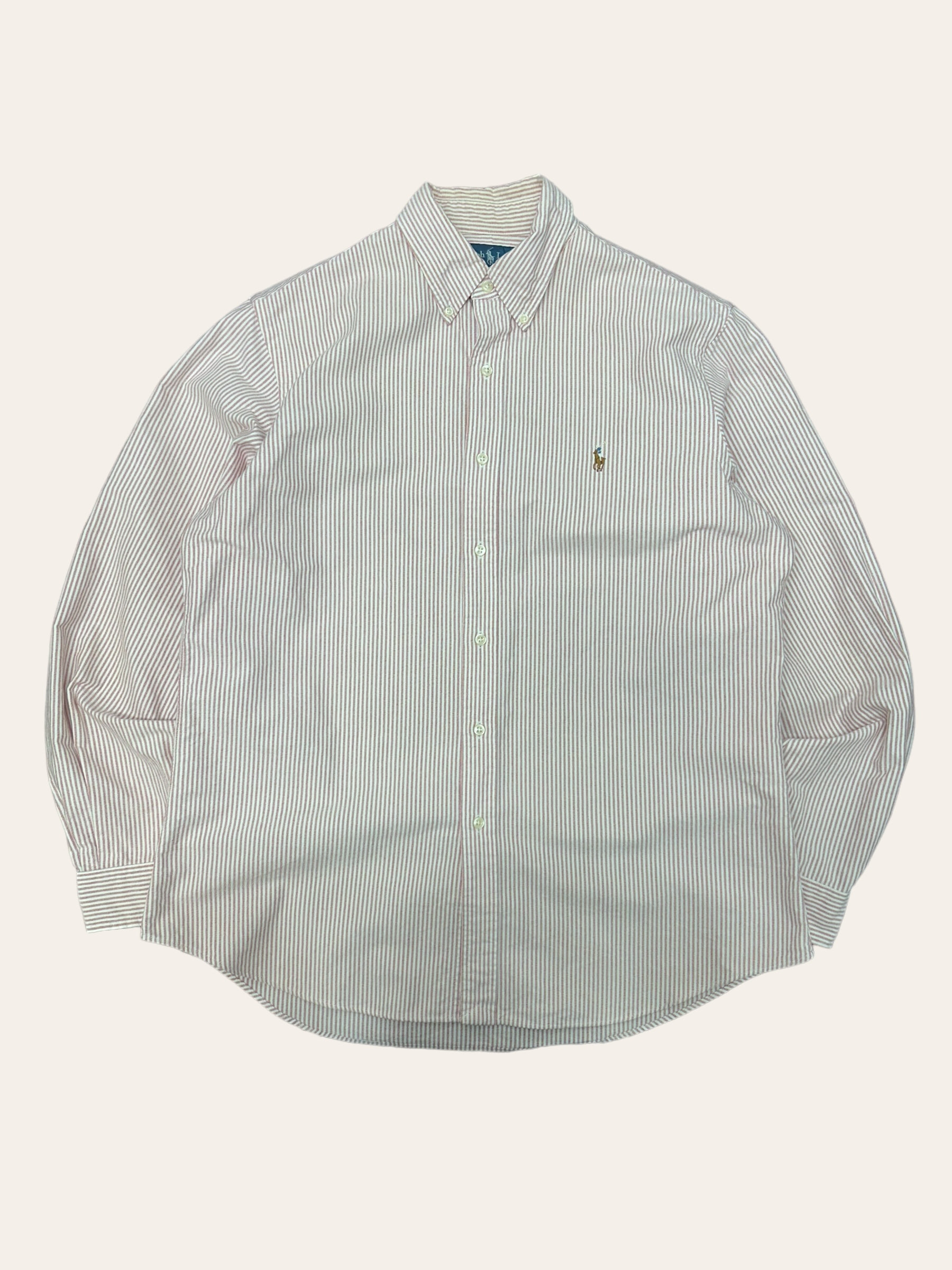Polo ralph lauren pink color stripe oxford shirt L