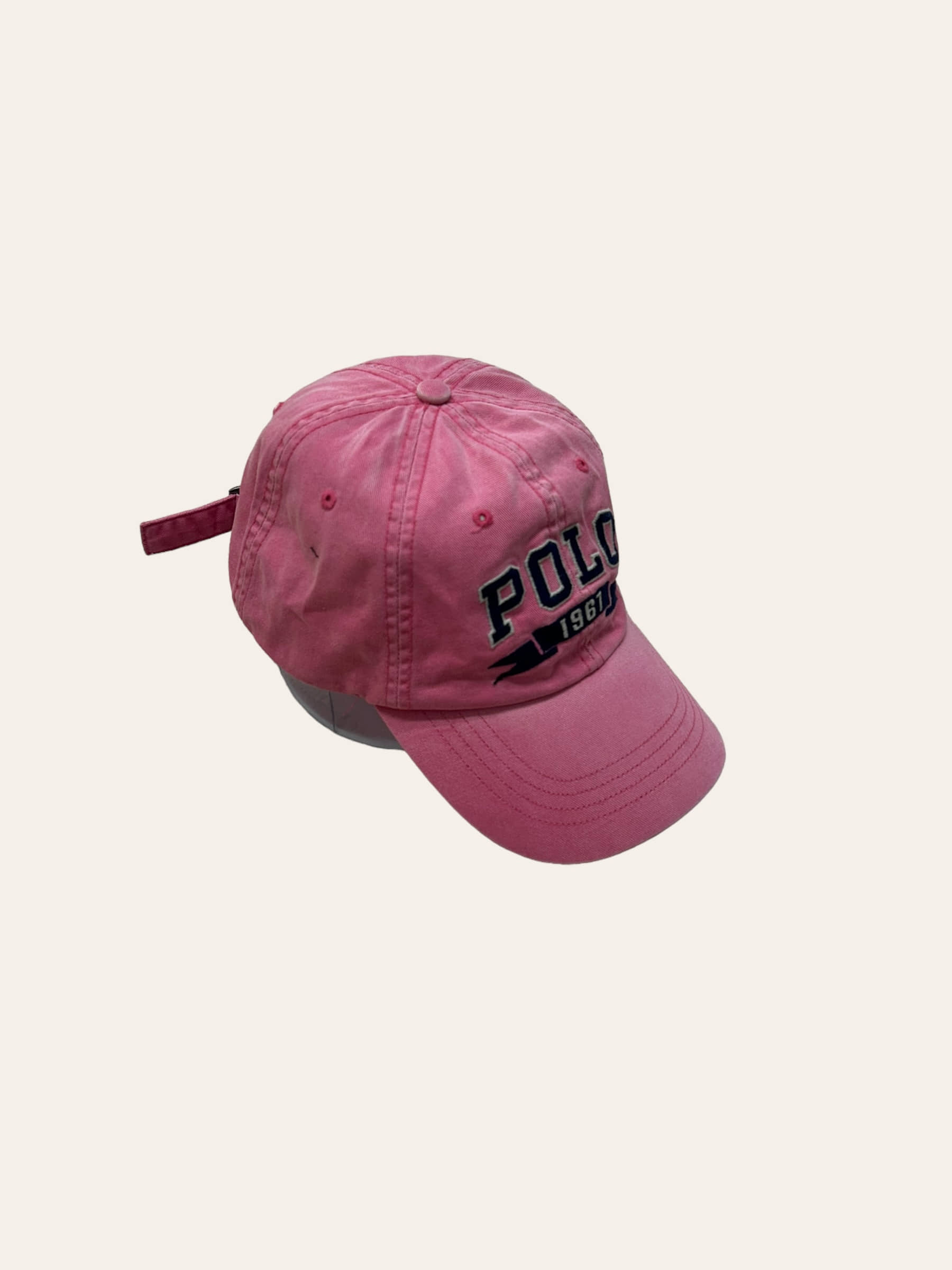Polo ralph lauren coral pink spell out cap