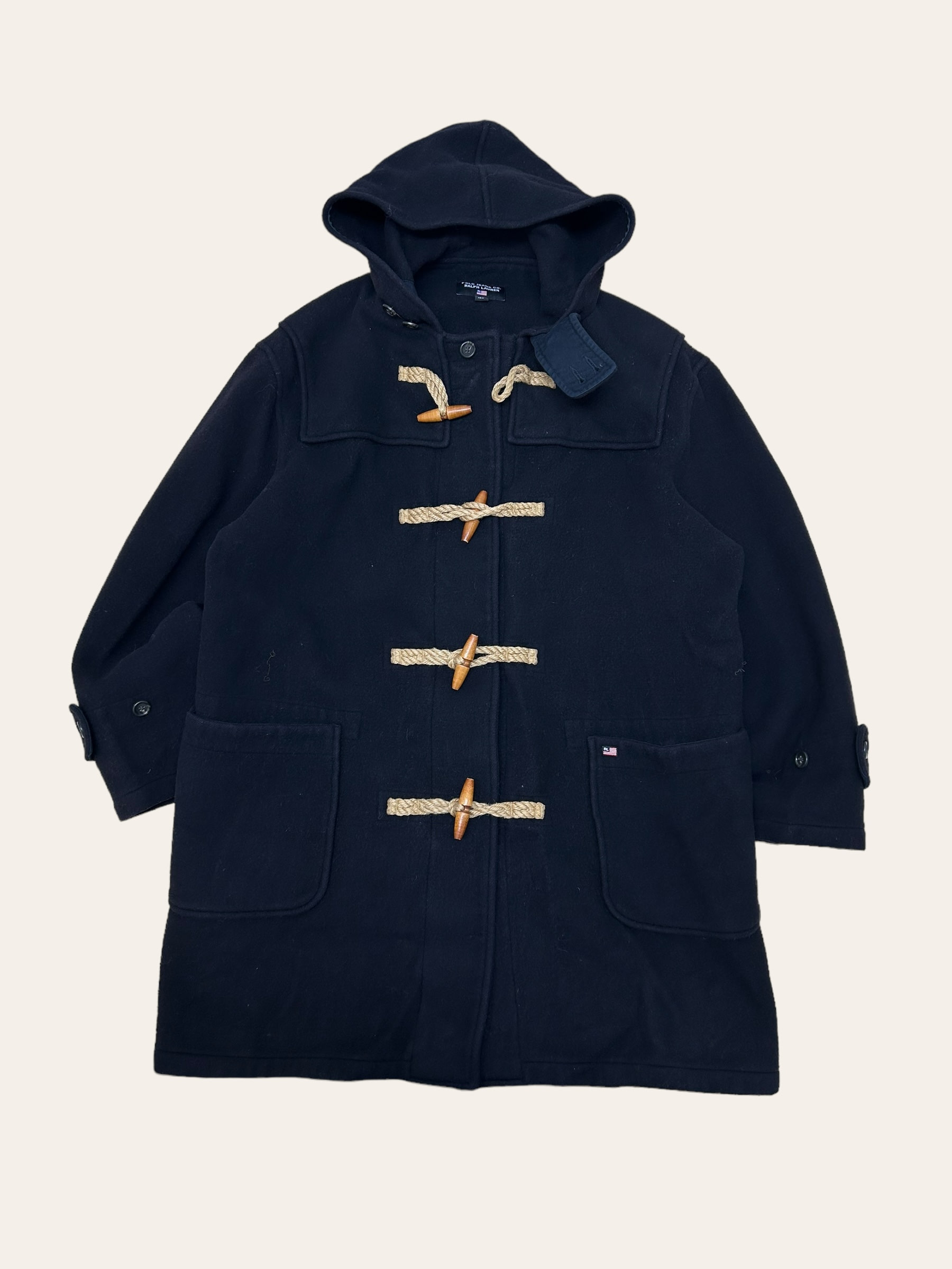 Polo jeans company navy wool duffle coat 100