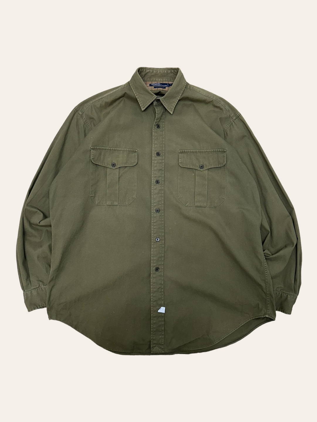 Polo ralph lauren khaki color military work shirt L