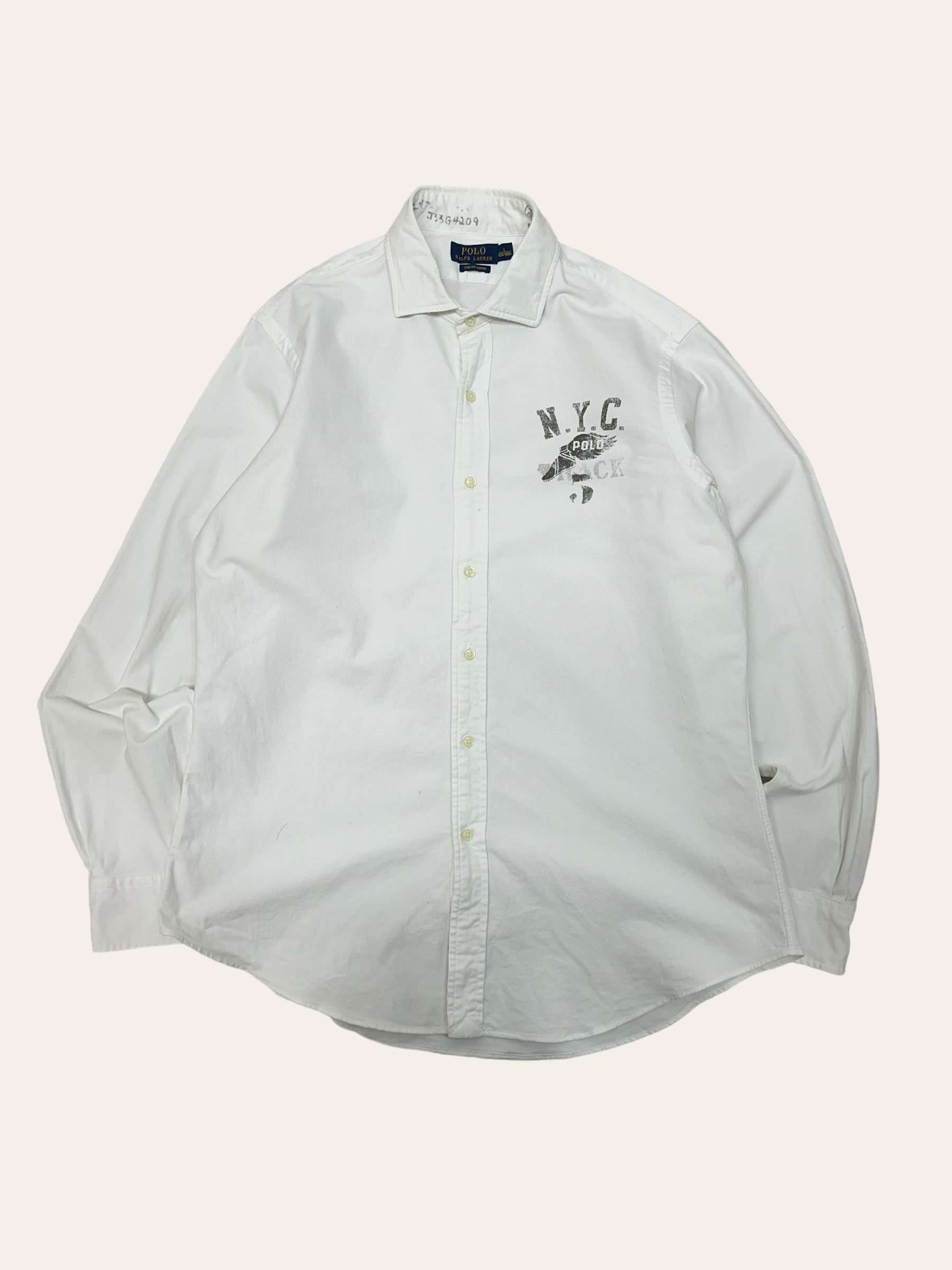 Polo ralph lauren white NYC winged printing oxford shirt L