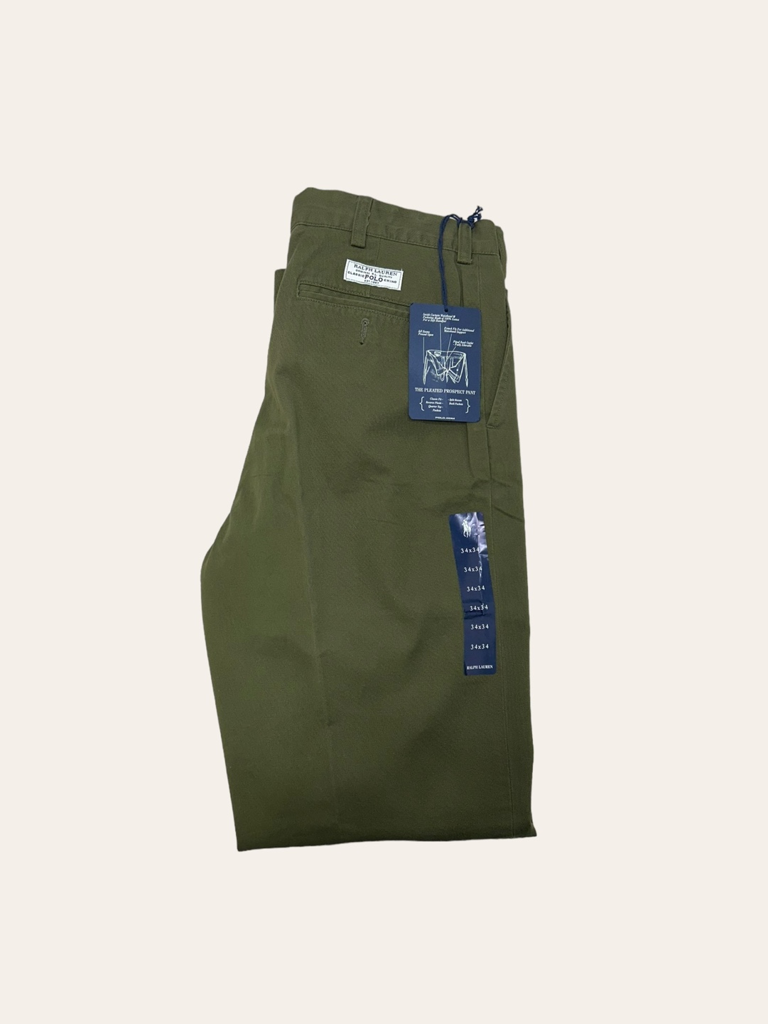 (New with tags)Polo ralph lauren khaki color classic chino pants 34x34