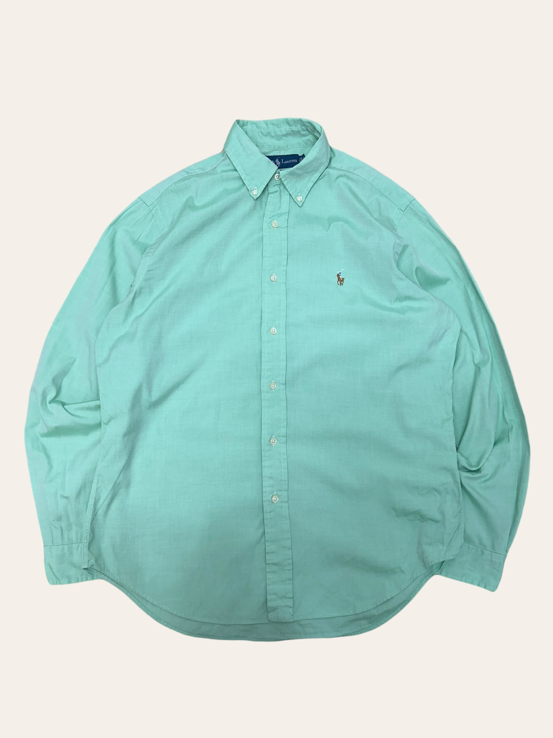 (From USA)Polo ralph lauren light green oxford shirt 15.5