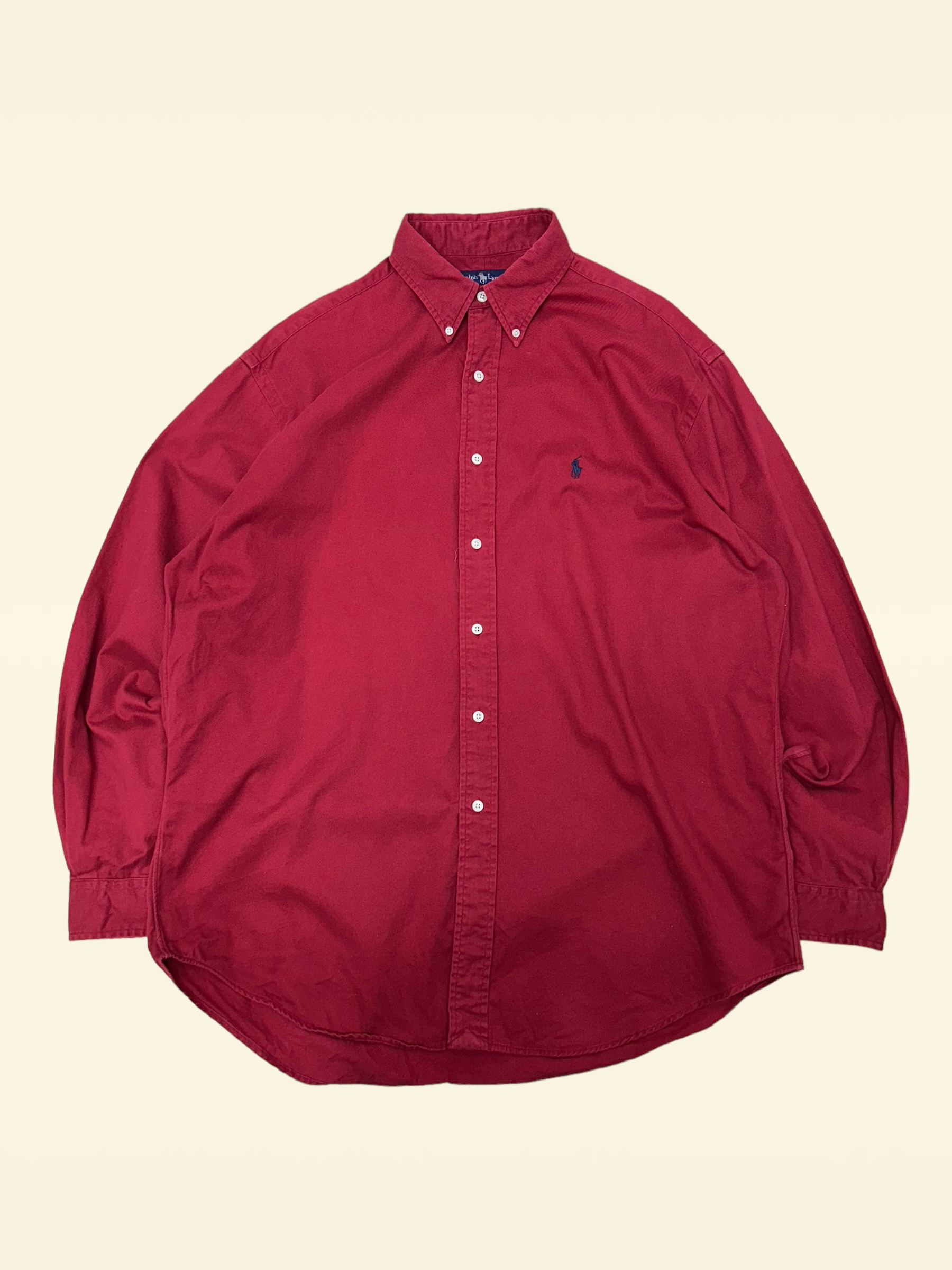 (From USA)Polo ralph lauren red solid shirt L