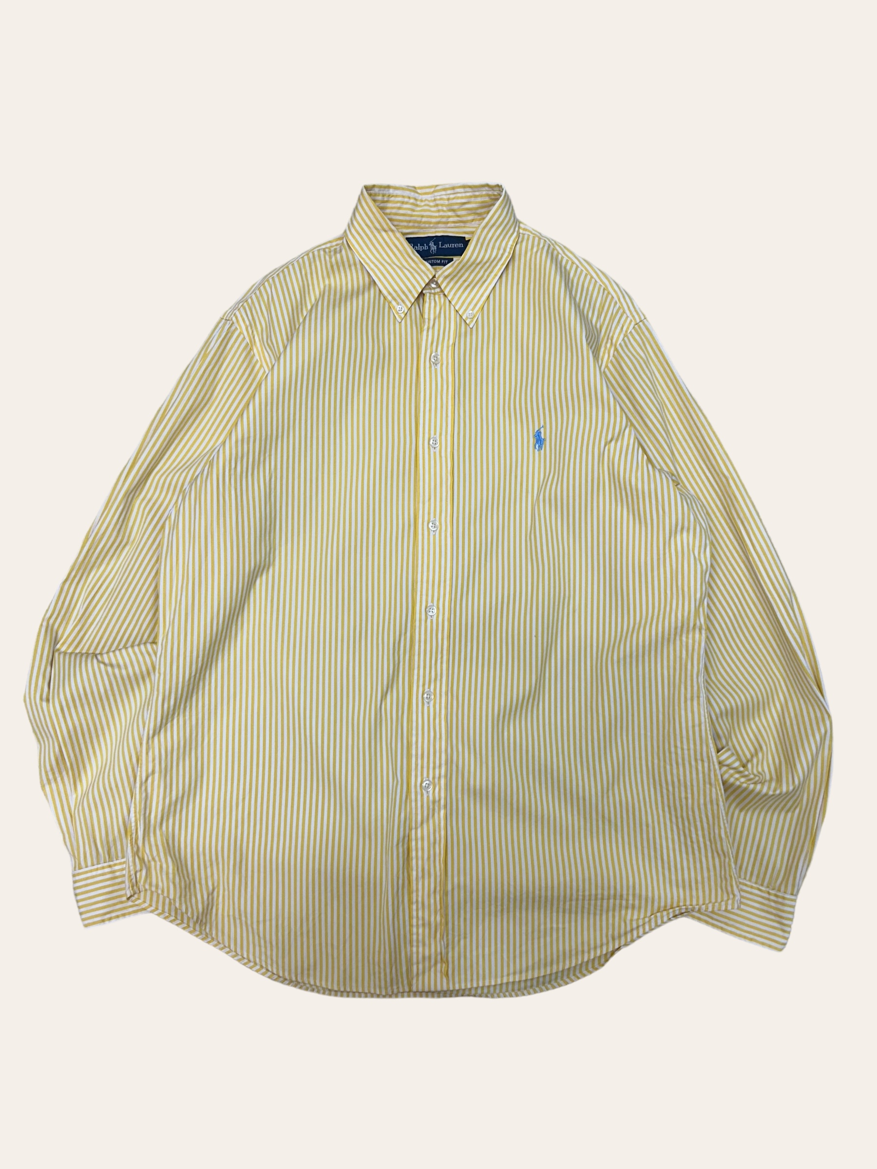(From USA)Polo ralph lauren yellow stripe shirt L