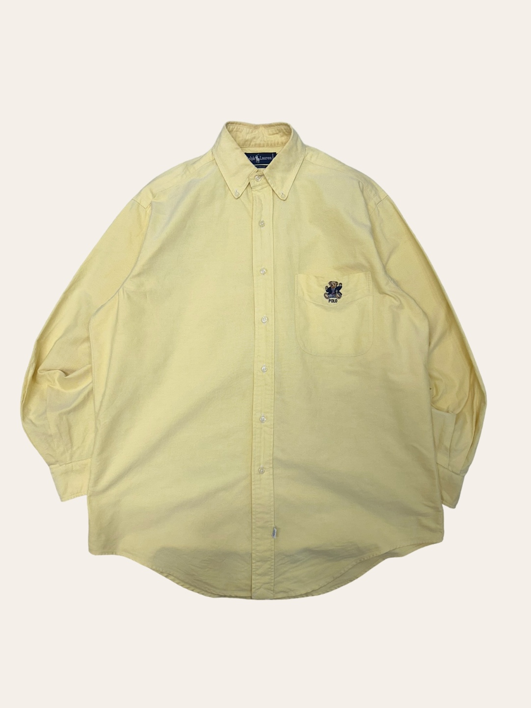 (From USA)Polo ralph lauren yellow bear logo oxford shirt S