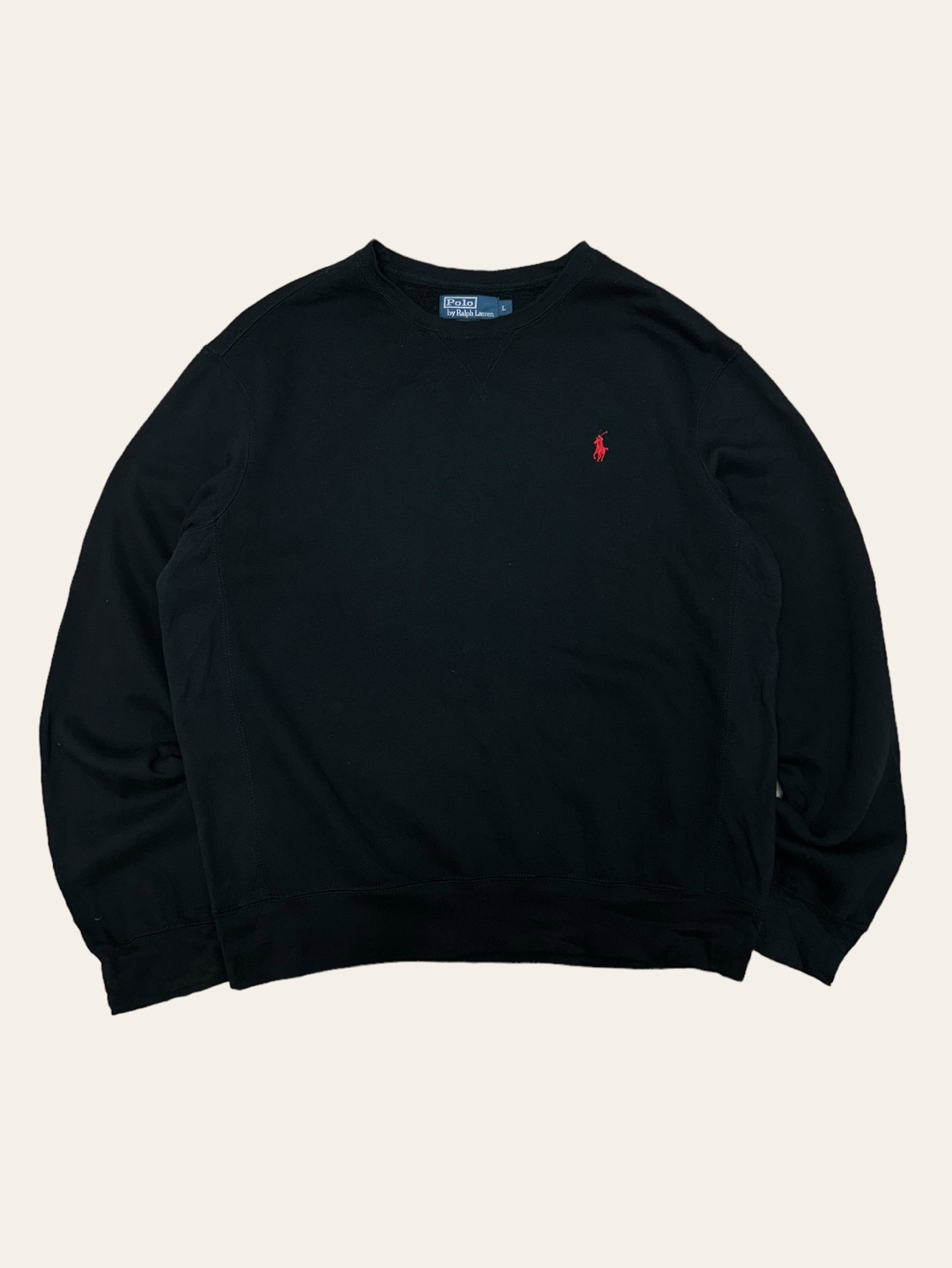 (From USA)Polo ralph lauren black cotton sweatshirt L