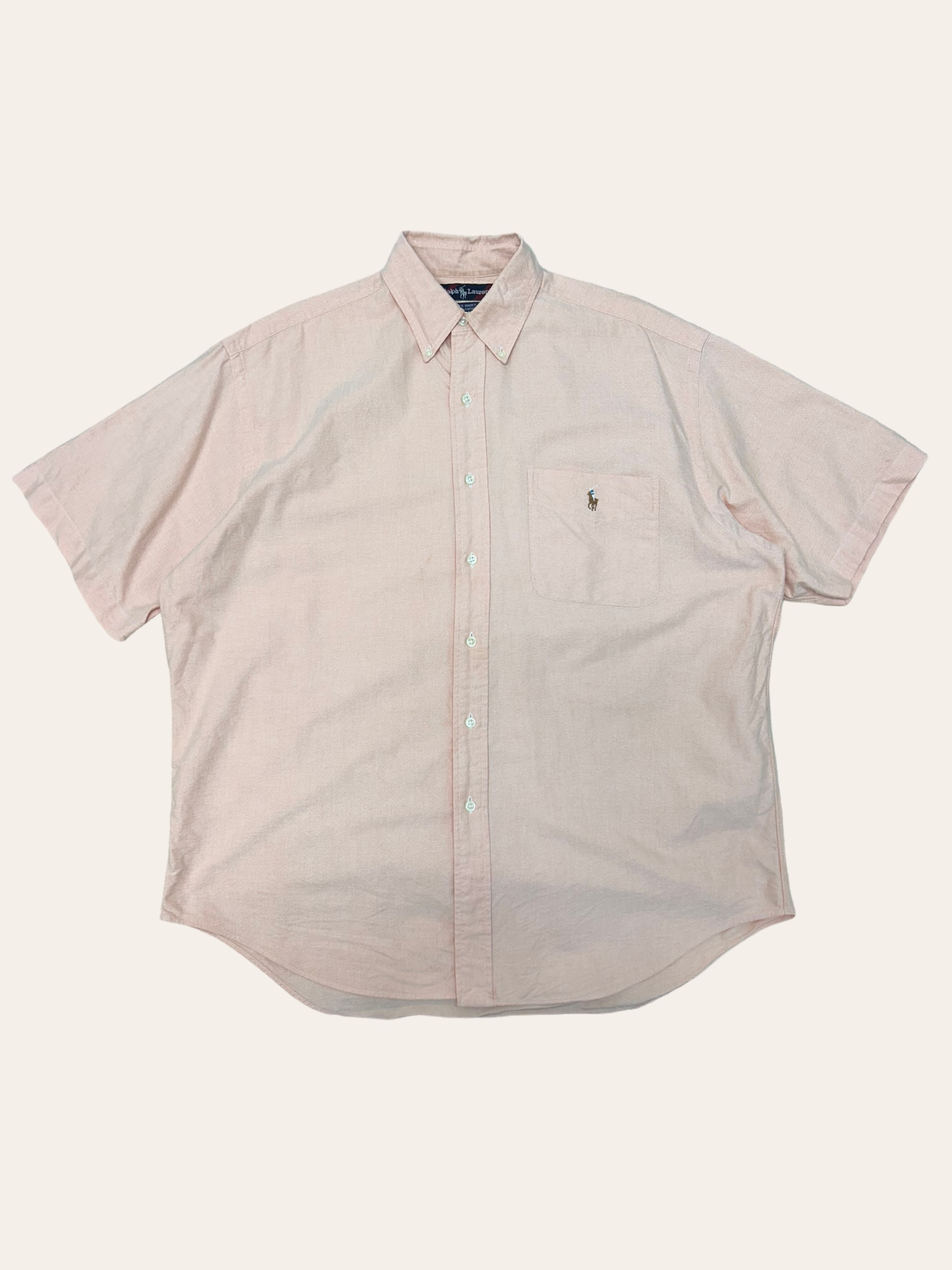 (From USA)Polo ralph lauren peach color oxford short sleeve BIG shirt M