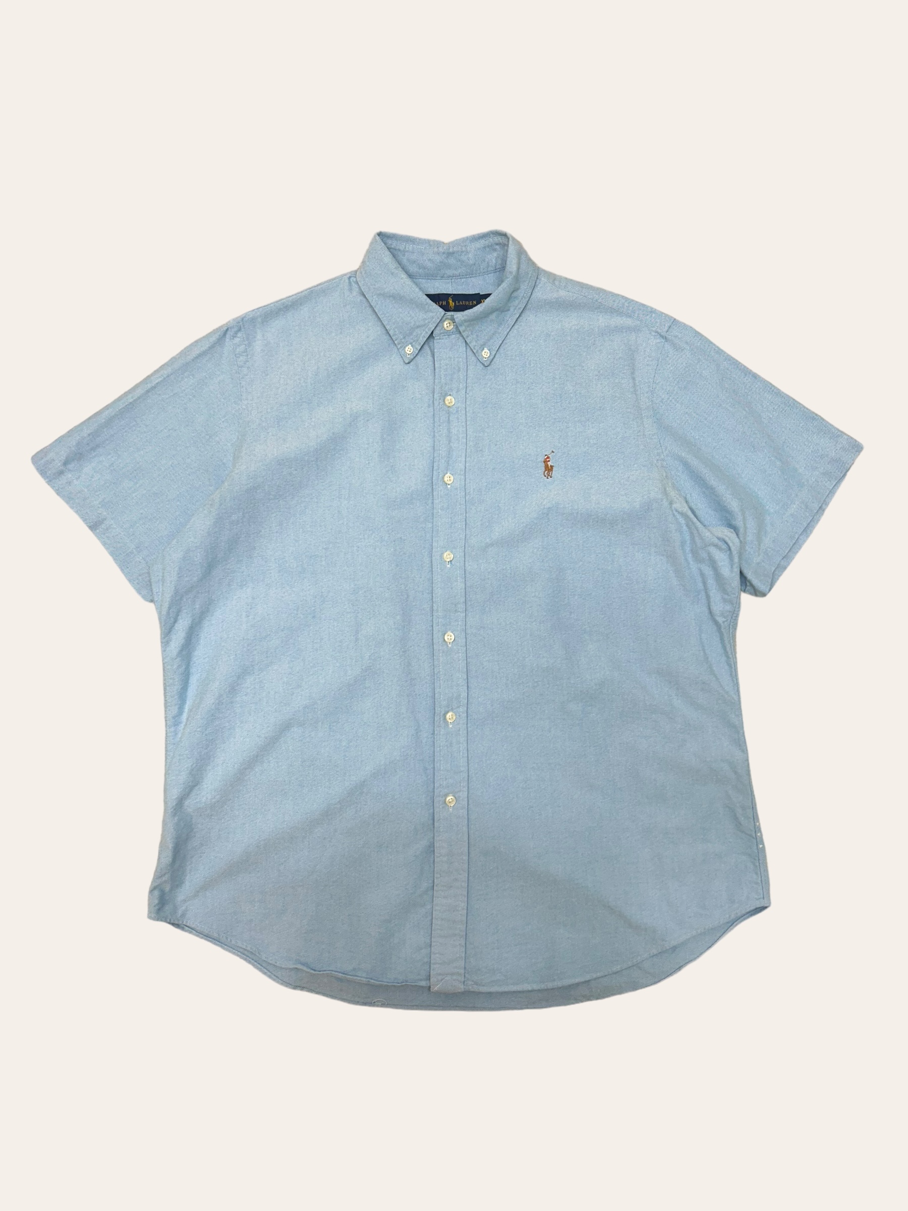 (From USA)Polo ralph lauren sky blue oxford short sleeve shirt XL