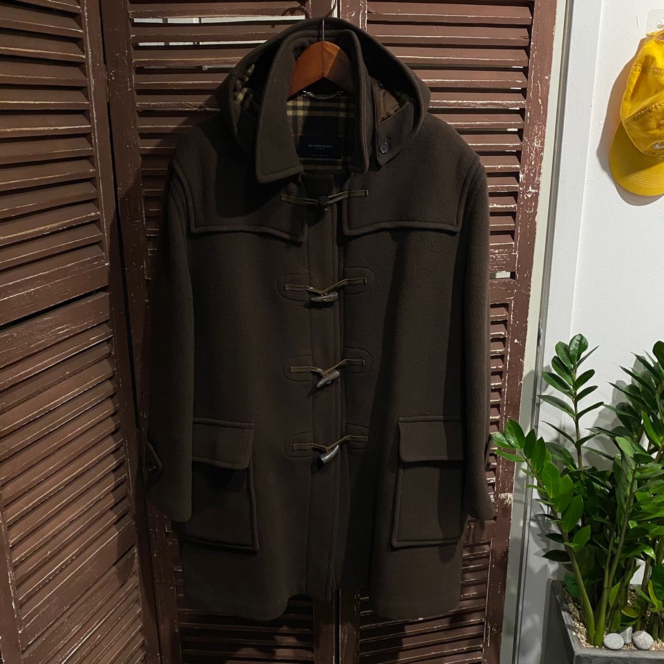 Burberry dark brown wool duffle coat 52R