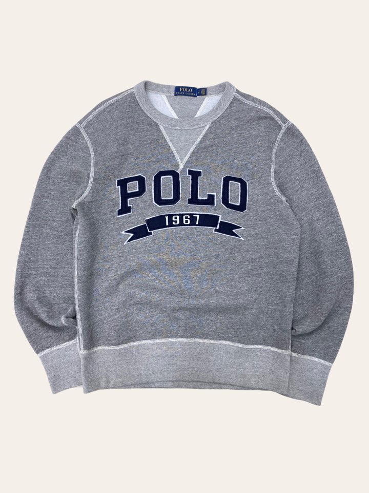 Polo ralph lauren gray spell out sweatshirt S