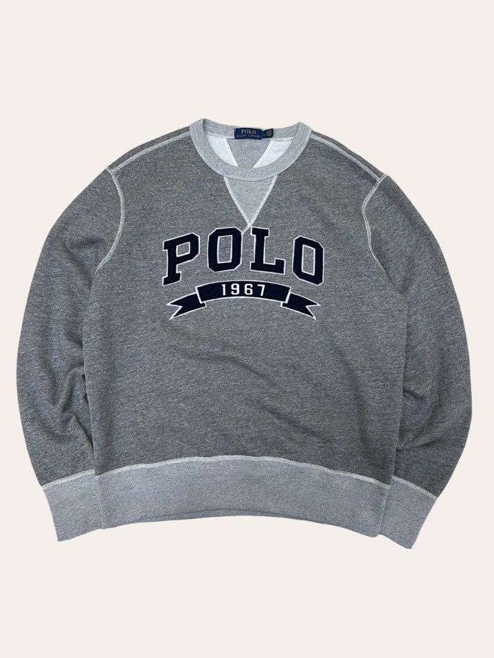Polo ralph lauren gray spell out sweatshirt L