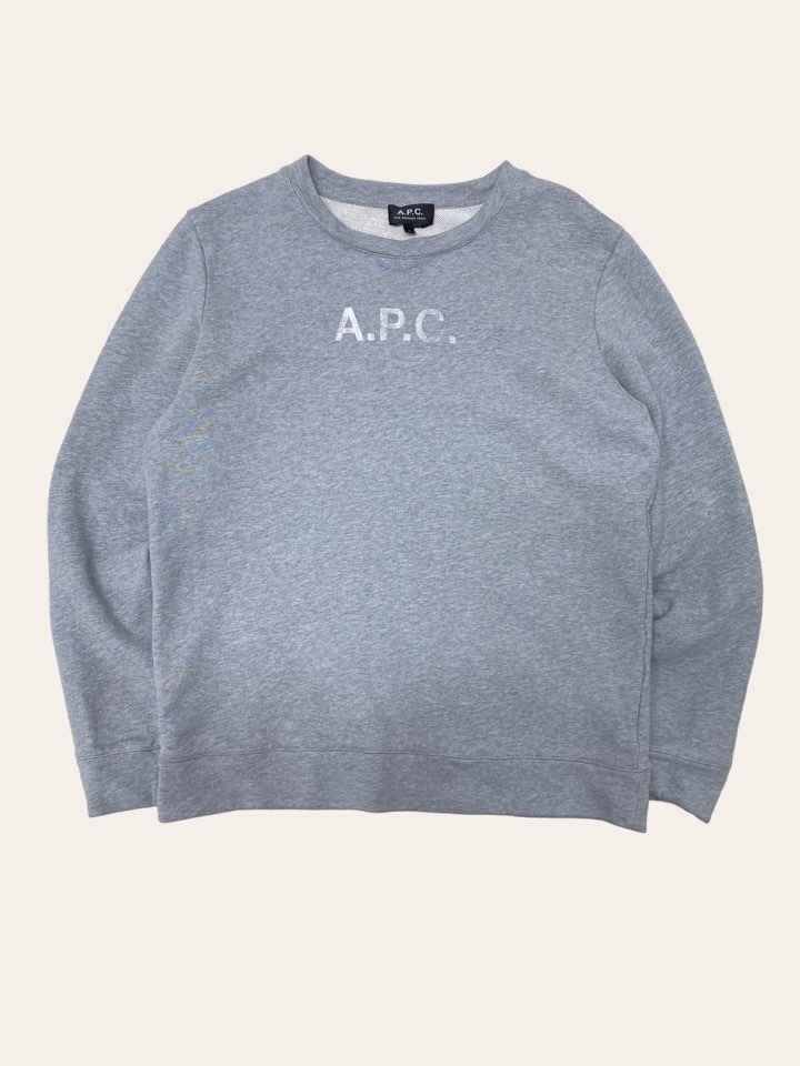 A.P.C gray logo sweatshirt L