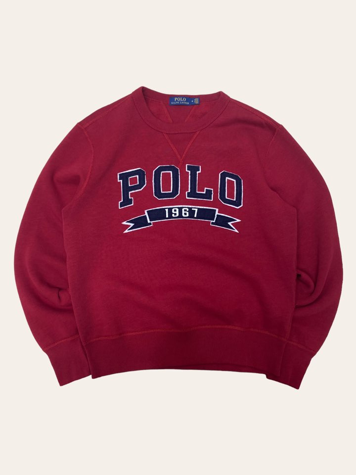 Polo ralph lauren red spell out sweatshirt M