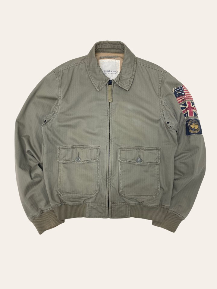 Denim &amp; Supply khaki HBT A-2 flight jacket M