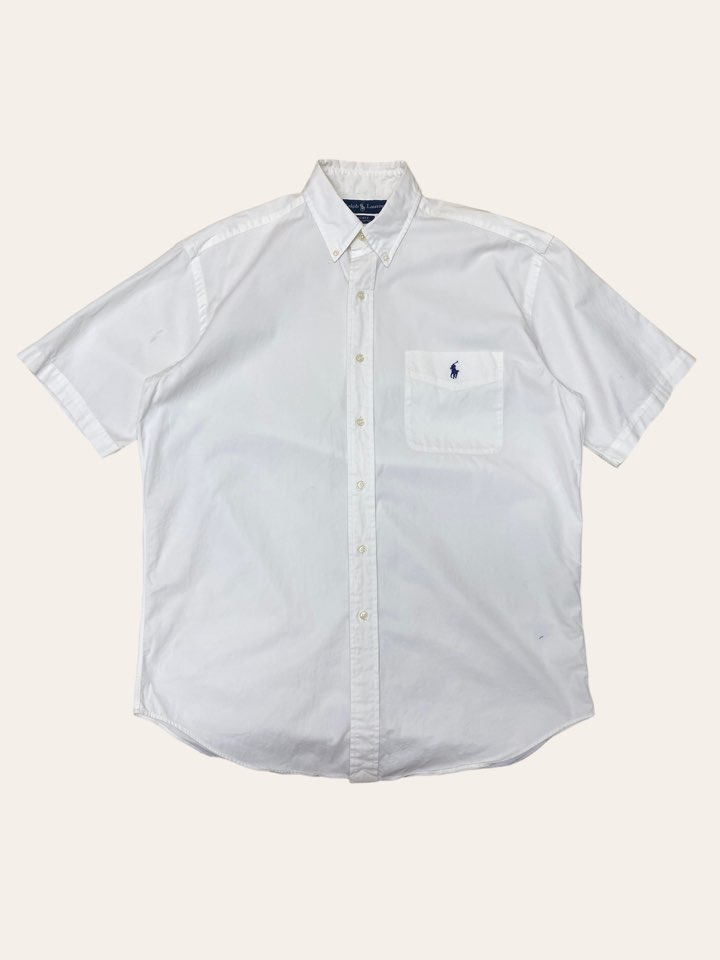 (From USA)Polo ralph lauren white short sleeve shirt M