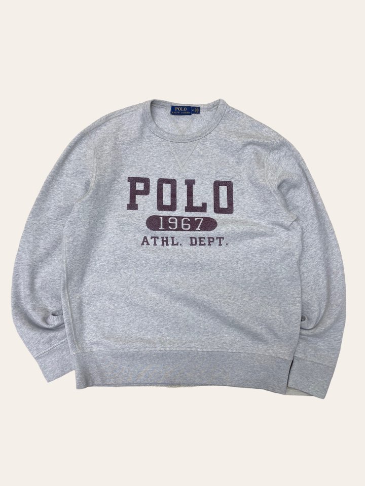 Polo ralph lauren gray 1967 logo sweatshirt M
