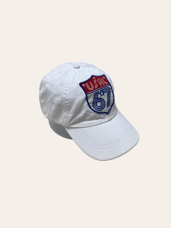 Polo jeans company white USRL 67 patched cap
