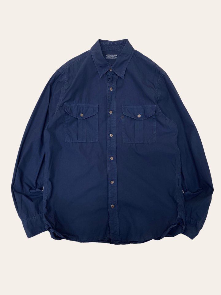 Polo jeans company navy garment dyded work shirt M