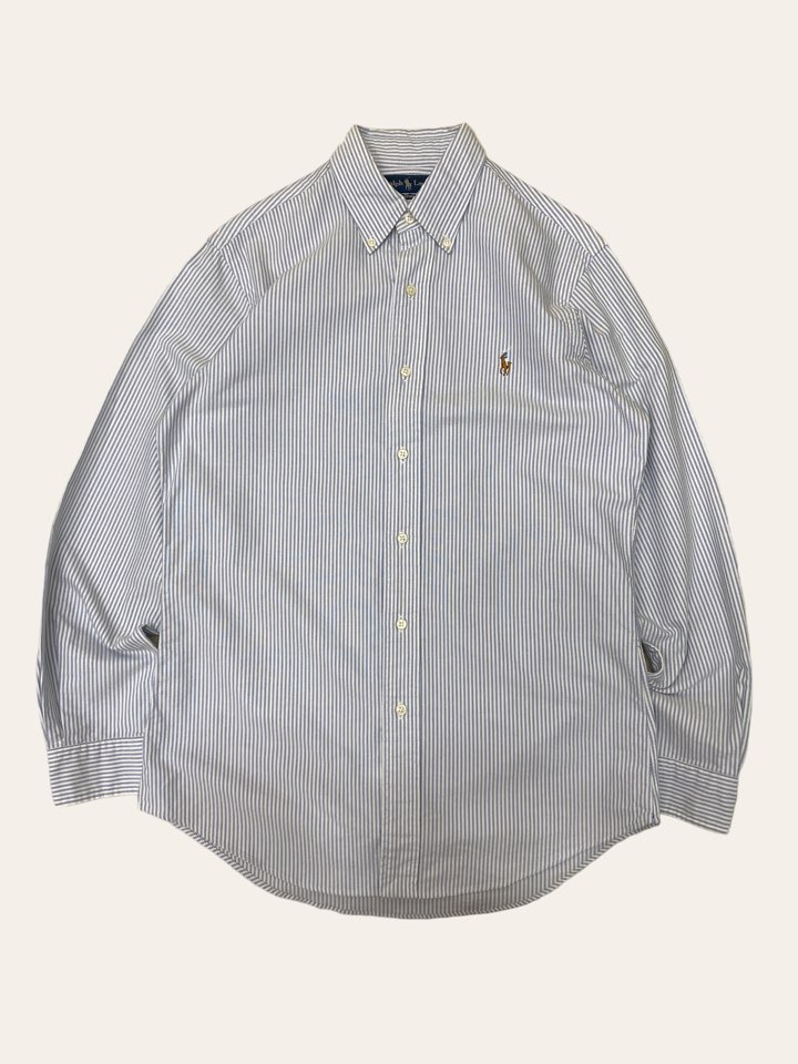 Polo ralph lauren blue stripe oxford shirt 15