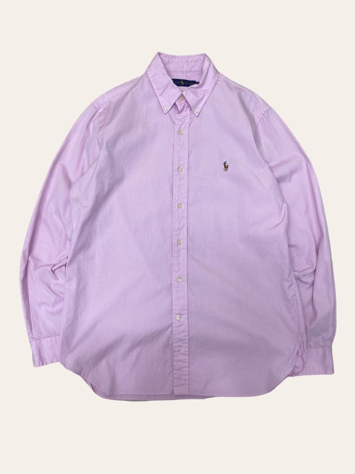 Polo raph lauren pink solid shirt 15.5