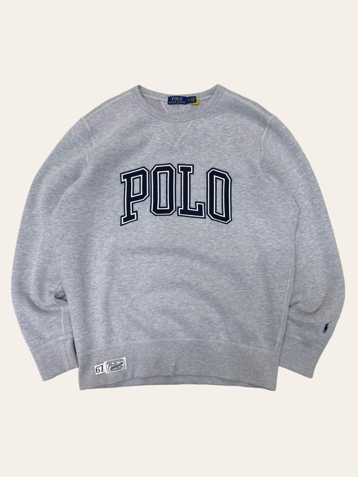 Polo ralph lauren gray spell out sweatshirt M