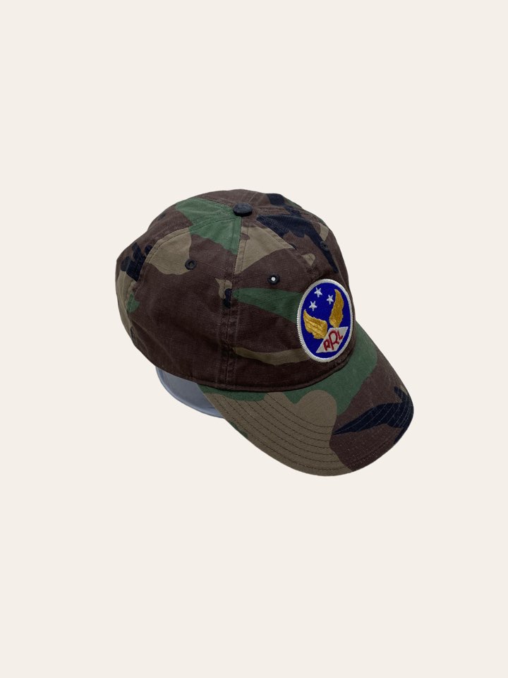RRL camouflage rip stop patched cap