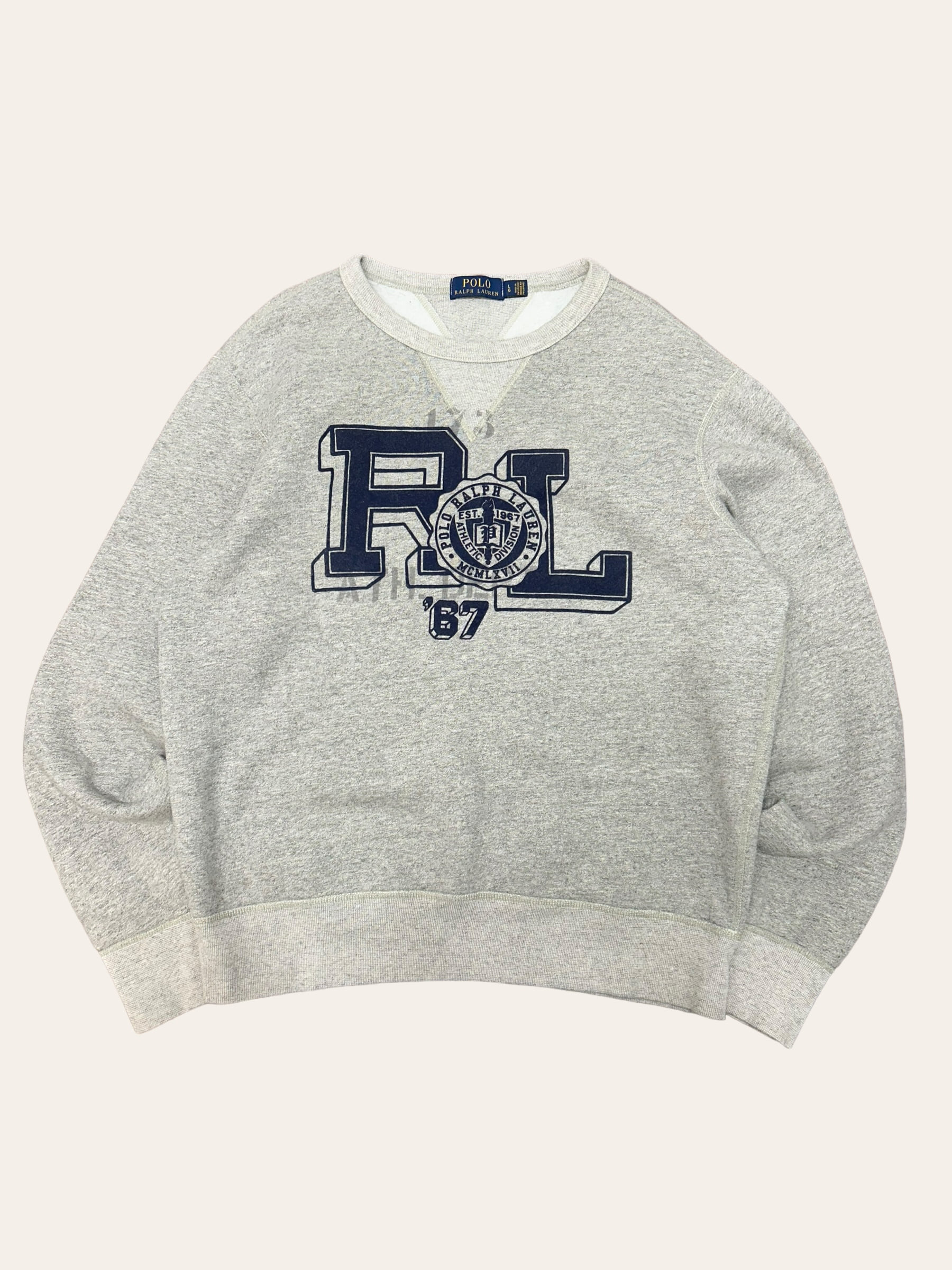 Polo ralph lauren gray RL printing sweatshirt L