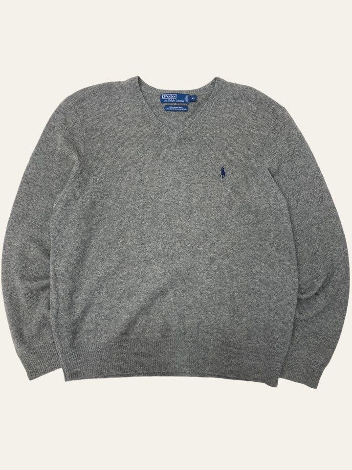 Polo ralph lauren gray lambswool sweater XL