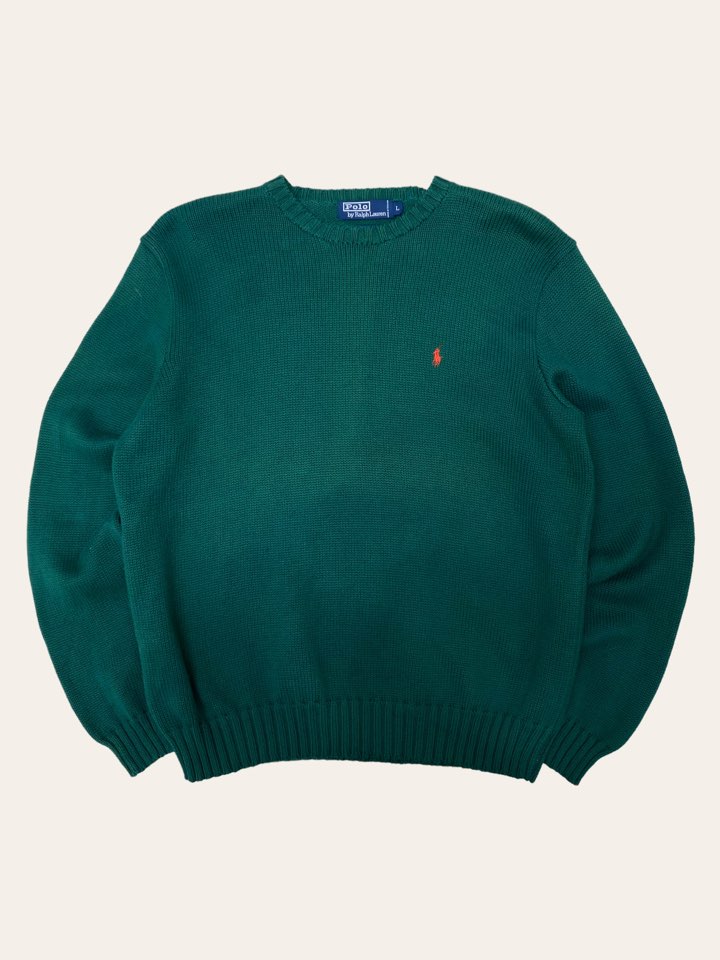 Polo ralph lauren green cotton sweater L