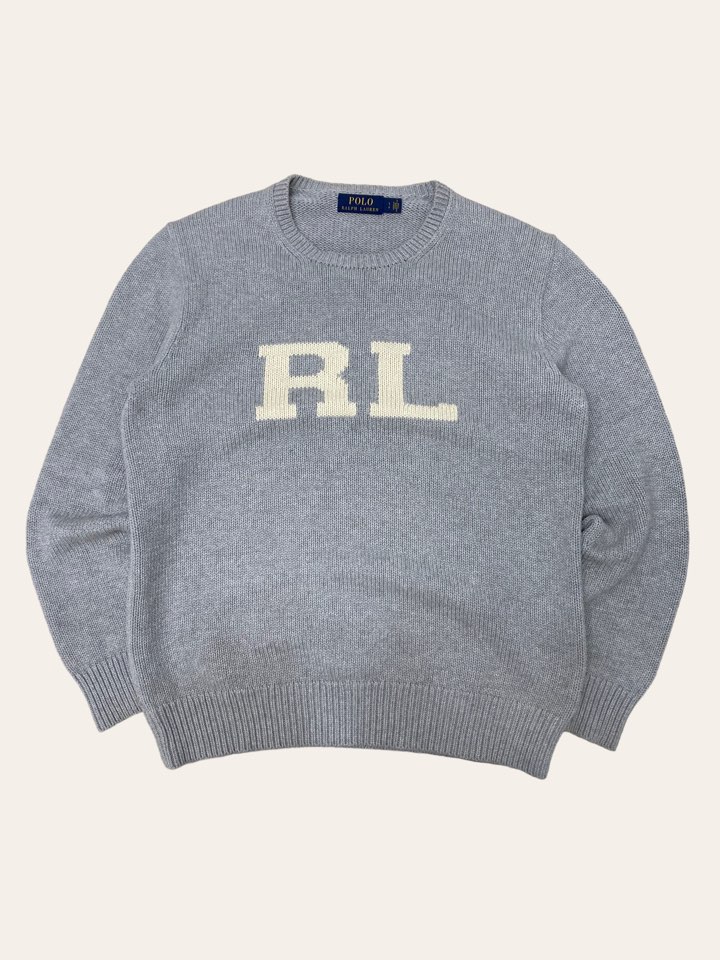 Polo ralph lauren gray RL logo sweater S
