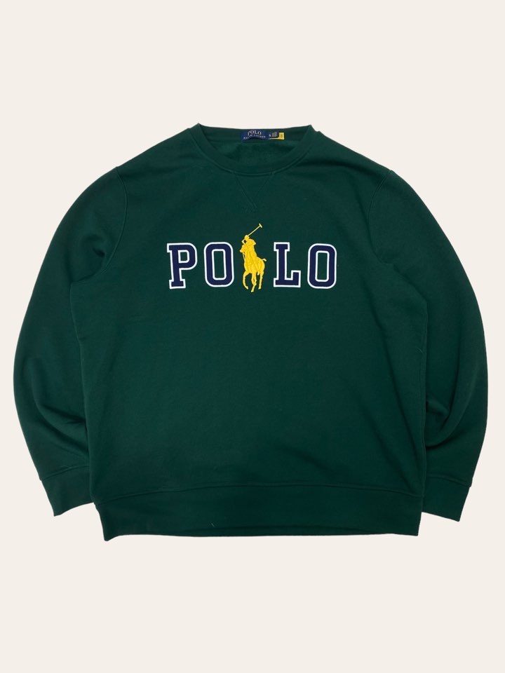 Polo ralph lauren deep green spell out sweatshirt XL