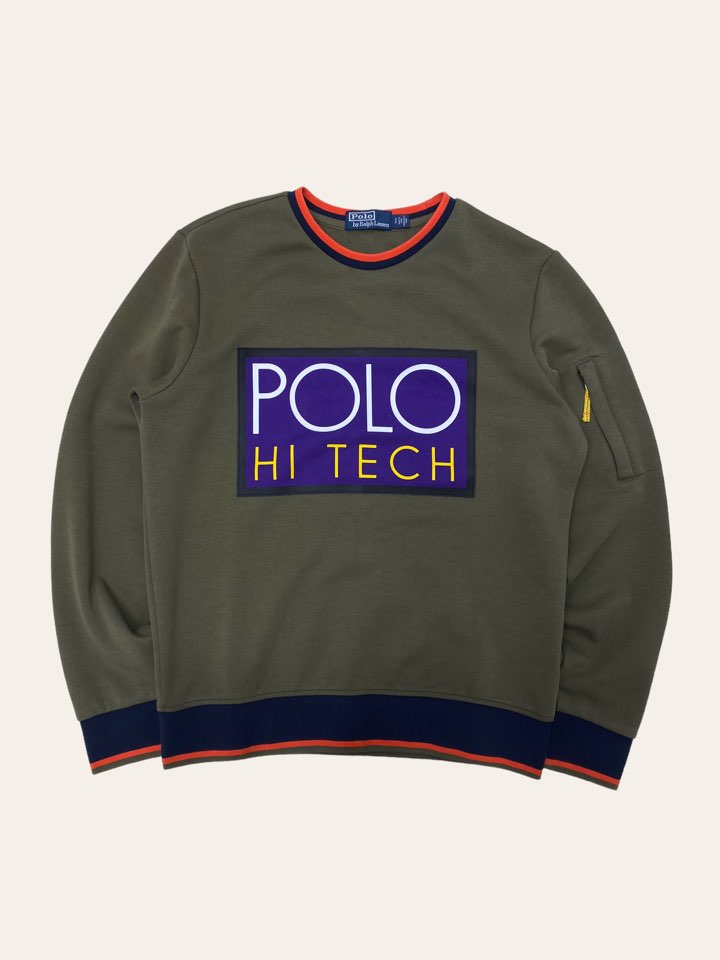 Polo ralph lauren khaki hi tech logo sweatshirt S
