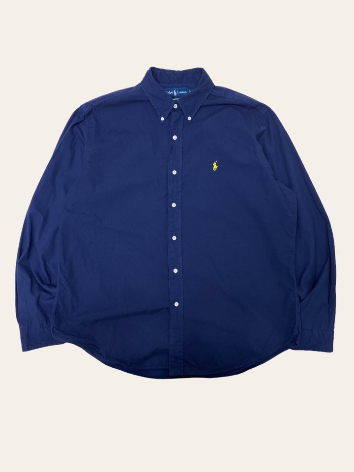 (From USA)Polo ralph lauren navy solid shirt XL