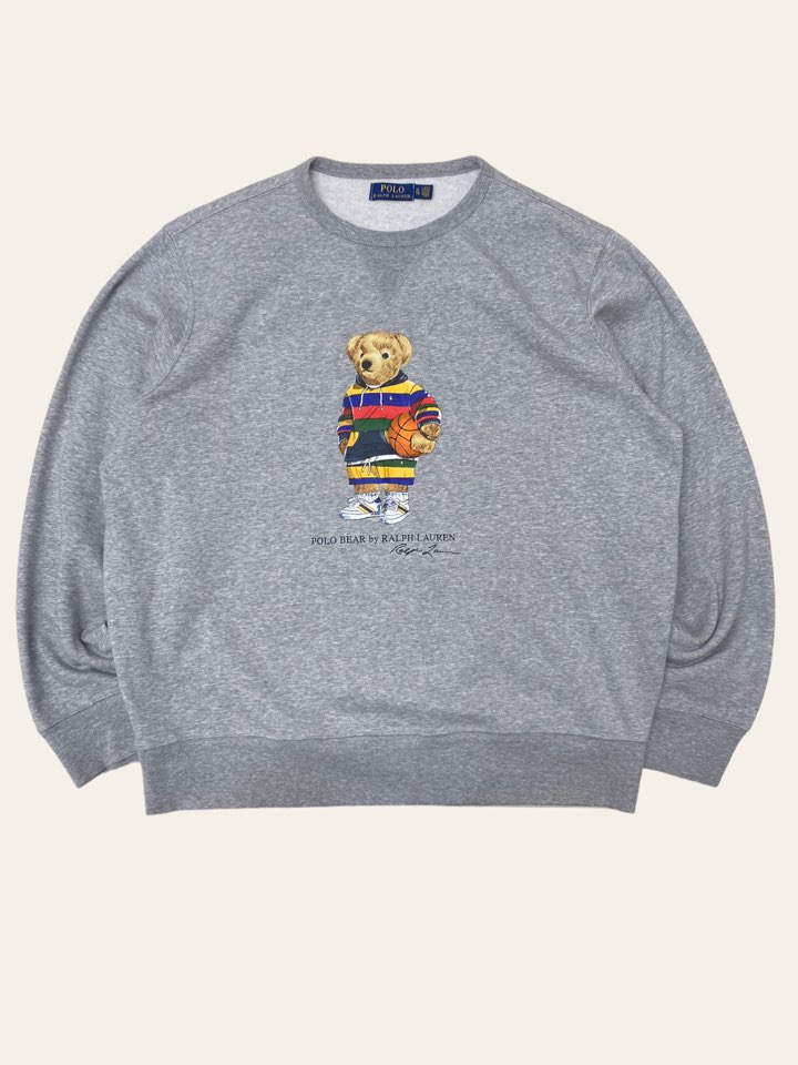 Polo ralph lauren gray bear printing sweatshirt XL
