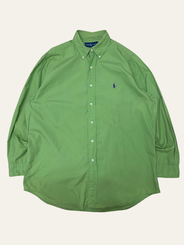 (From USA)Polo ralph lauren light green solid shirt 16