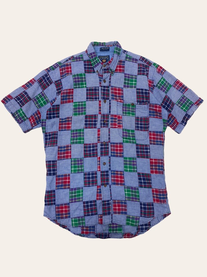 Chaps ralph lauren patchwork short sleeve shirt M