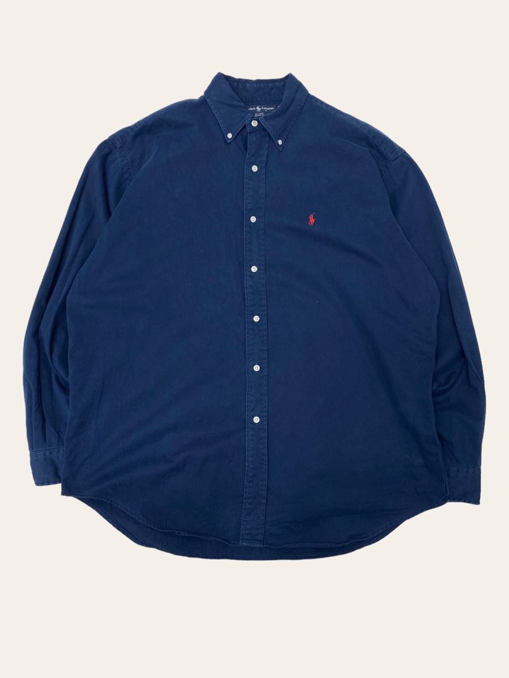 (From USA)Polo ralph lauren navy solid shirt L