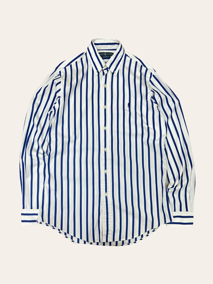 Polo ralph lauren navy stripe shirt S