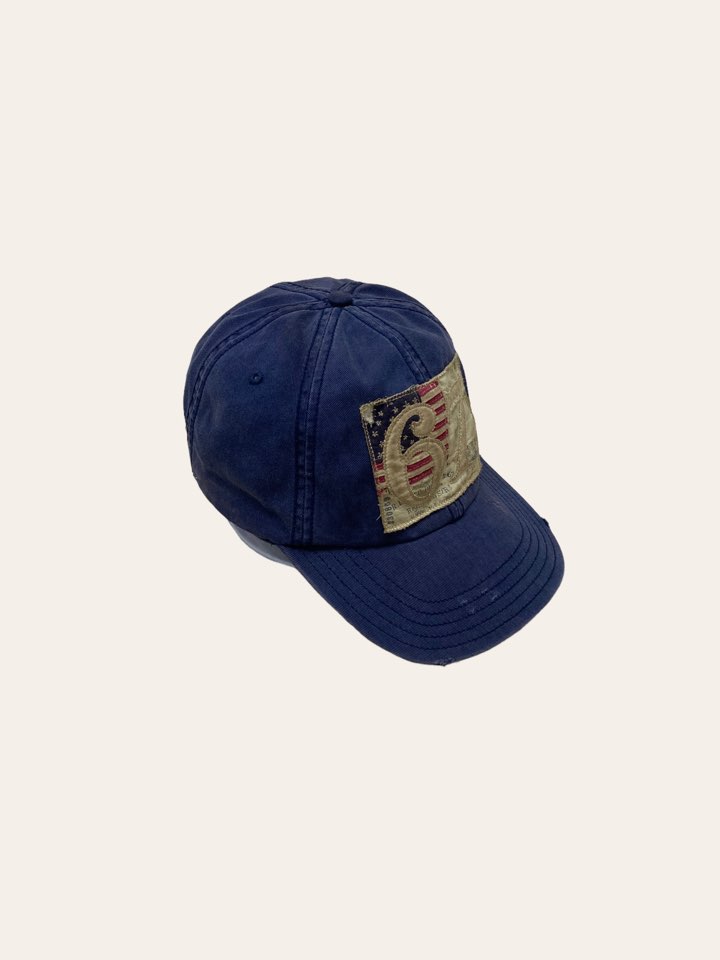 Polo jeans company navy vintage washed patch cap