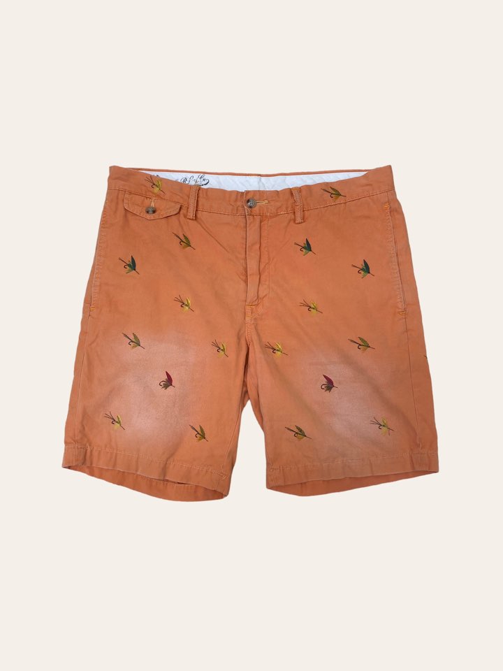 Polo ralph lauren orange embroidered washed shorts 33