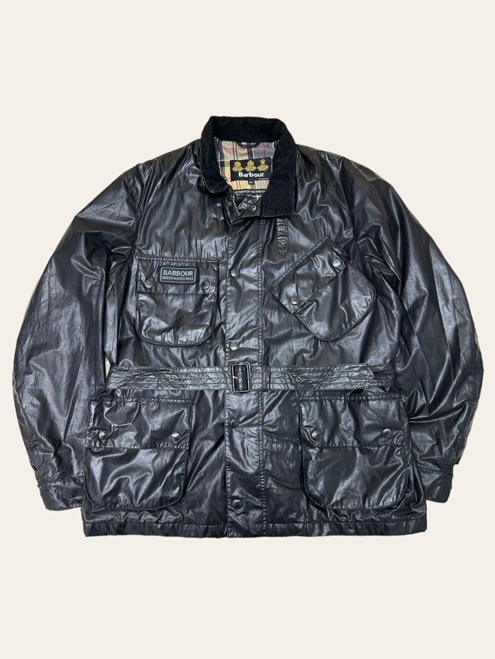 Barbour international black carbon finish jacket XL