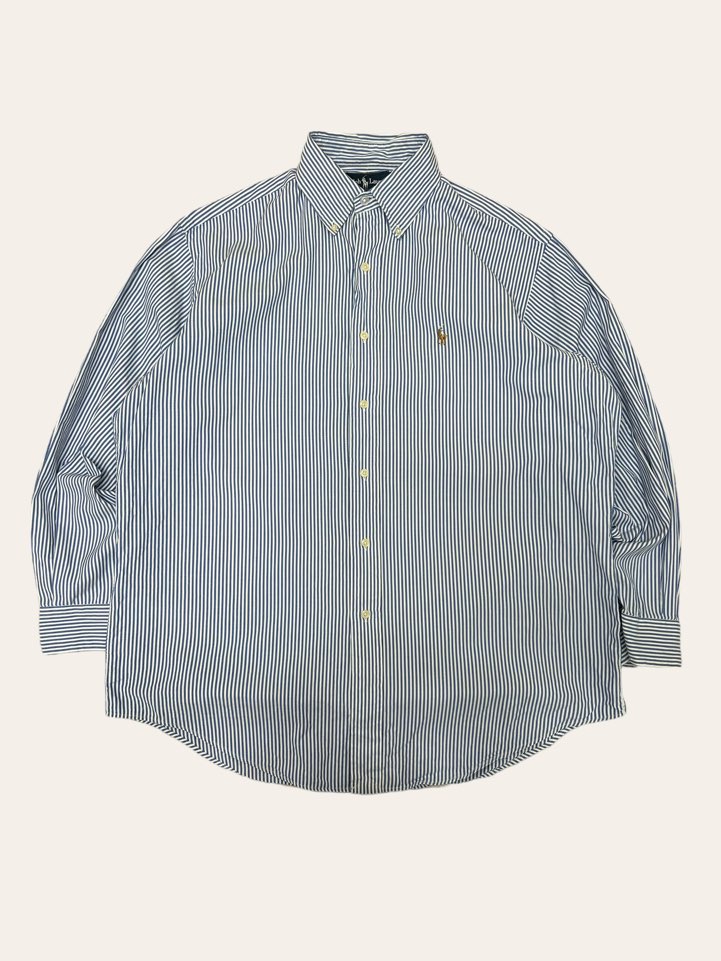 (From USA)Polo ralph lauren blue stripe poplin shirt 16