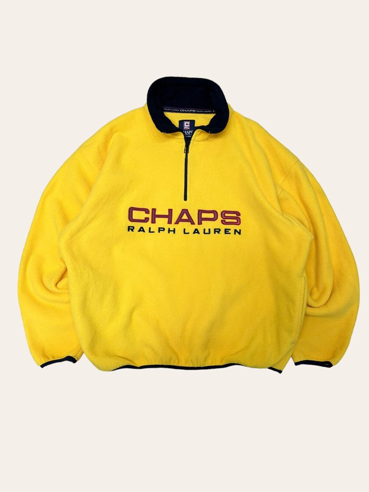 Chaps ralph lauren yellow fleece anorak jacket L
