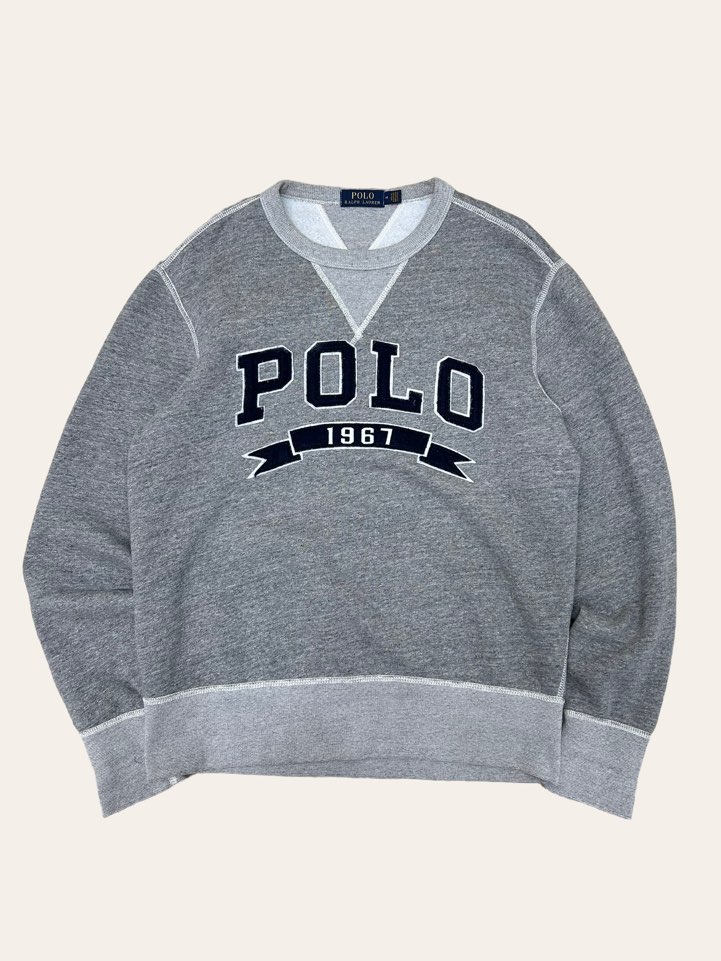 Polo ralph lauren gray spell out sweatshirt M