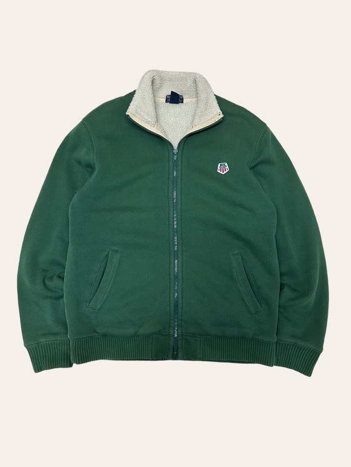 Polo jeans company green fleece knit jacket M