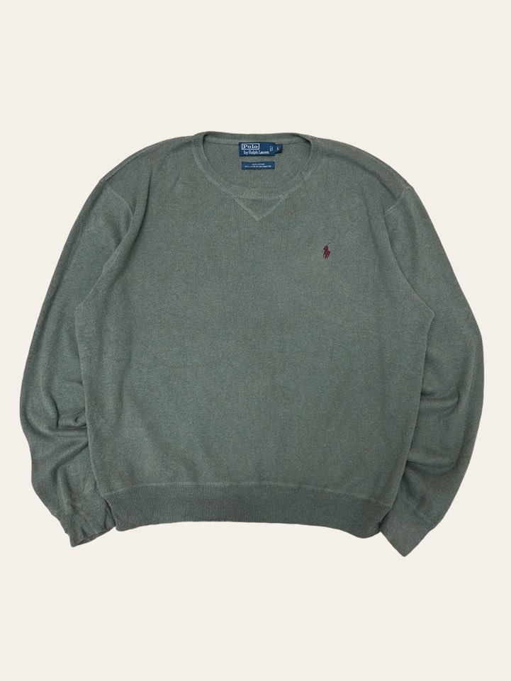 (From USA)Polo ralph lauren light khaki cotton sweatshirt L