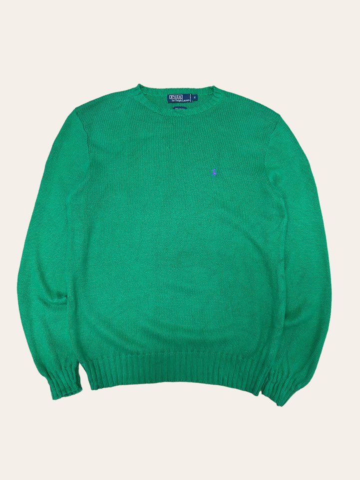 (From USA)Polo ralph lauren green cotton sweater S